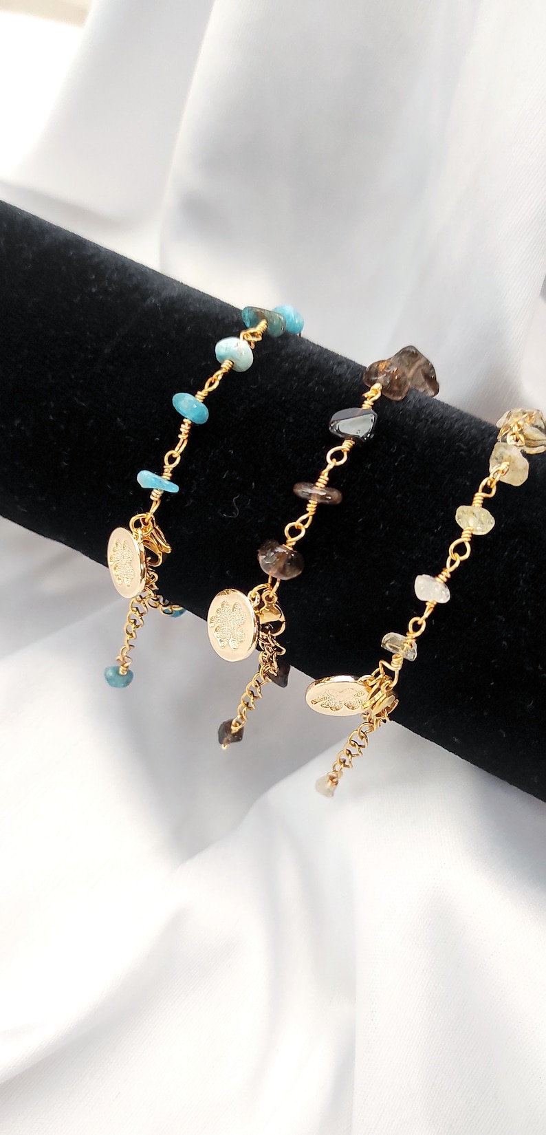 Gold Charm Crystal Bracelet, Crystal Bracelet for Women, Adjustable Bracelet, Anniversary Gift ,Gold Plated BraceletLong Lasting Color image 1