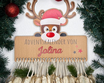 Adventskalender Rentier mit 3D-Optik - personalisiert