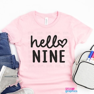 9th Birthday SVG, Hello Nine SVG, Birthday Girl svg, Birthday Svg, Birthday Squad, Birthday Squad, Birthday, Cricut, Silhouette Cut Files, Sofortiger Download