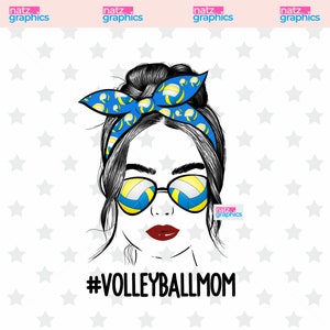 Volleyball Mom Messy Bun PNG, Sublimation PNG, PNG Image