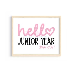 First Day of Junior Year Sign, Hello Junior Year Sign, Back To School Sign, First Day of 11th Grade Printable Sign, Junior Year Printable