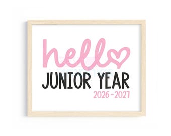 First Day of Junior Year Sign, Hello Junior Year Sign, Back To School Sign, First Day of 11th Grade Printable Sign, Junior Year Printable