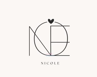 Custom Name with Heart Fine Line Tattoo Logo