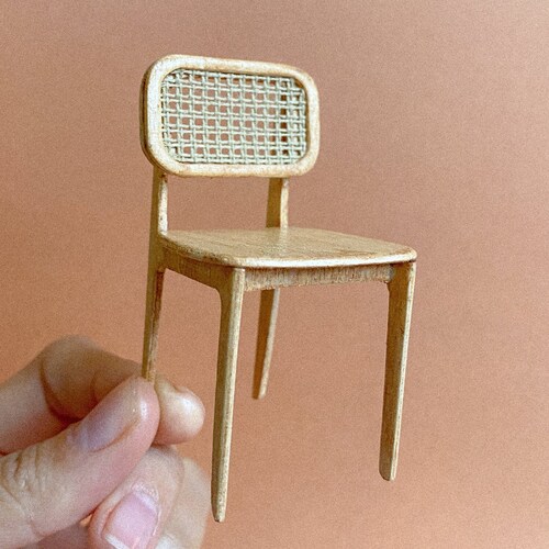 Dolls House Wooden Rattan Dining Chair Natural or Black Etsy