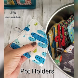 One of A Kind POT HOLDERS White Flour Sack 100/% Cotton