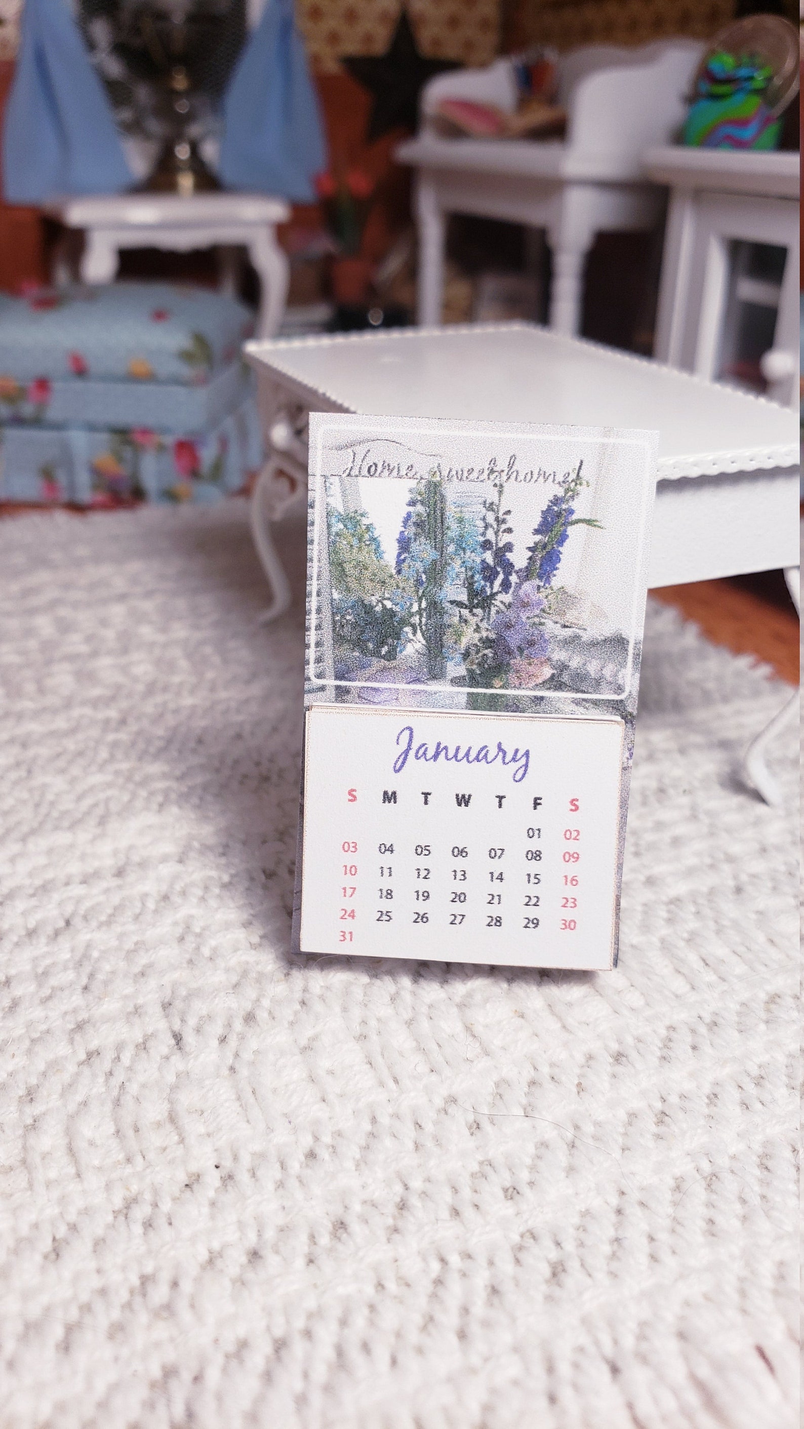 Miniature Calendar Dollhouse Calendar Dollhouse Miniature Etsy