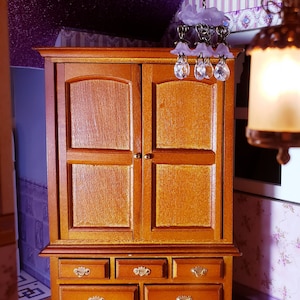 Miniature Armoire, Dollhouse Miniature, 1:12 Scale, Dollhouse Decor
