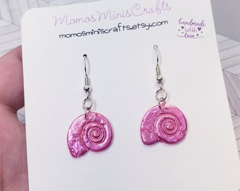 Small Conch Shell Dangle Earrings, Seashell Earrings, Cute Gift Ideas