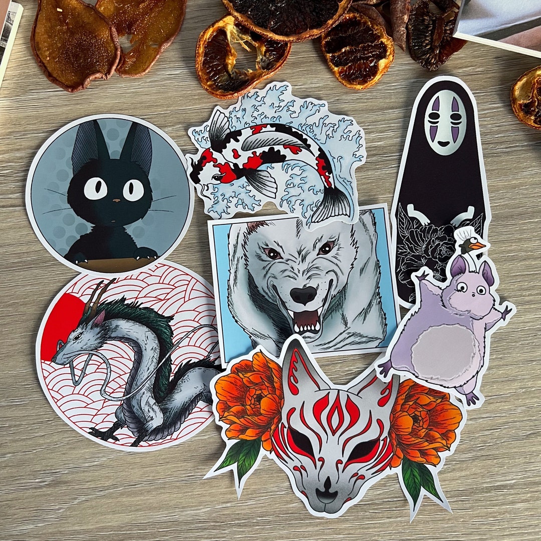 Studio Ghibli Vinyl Sticker Pack Anime giapponese Sticker Set 7 pezzi ...
