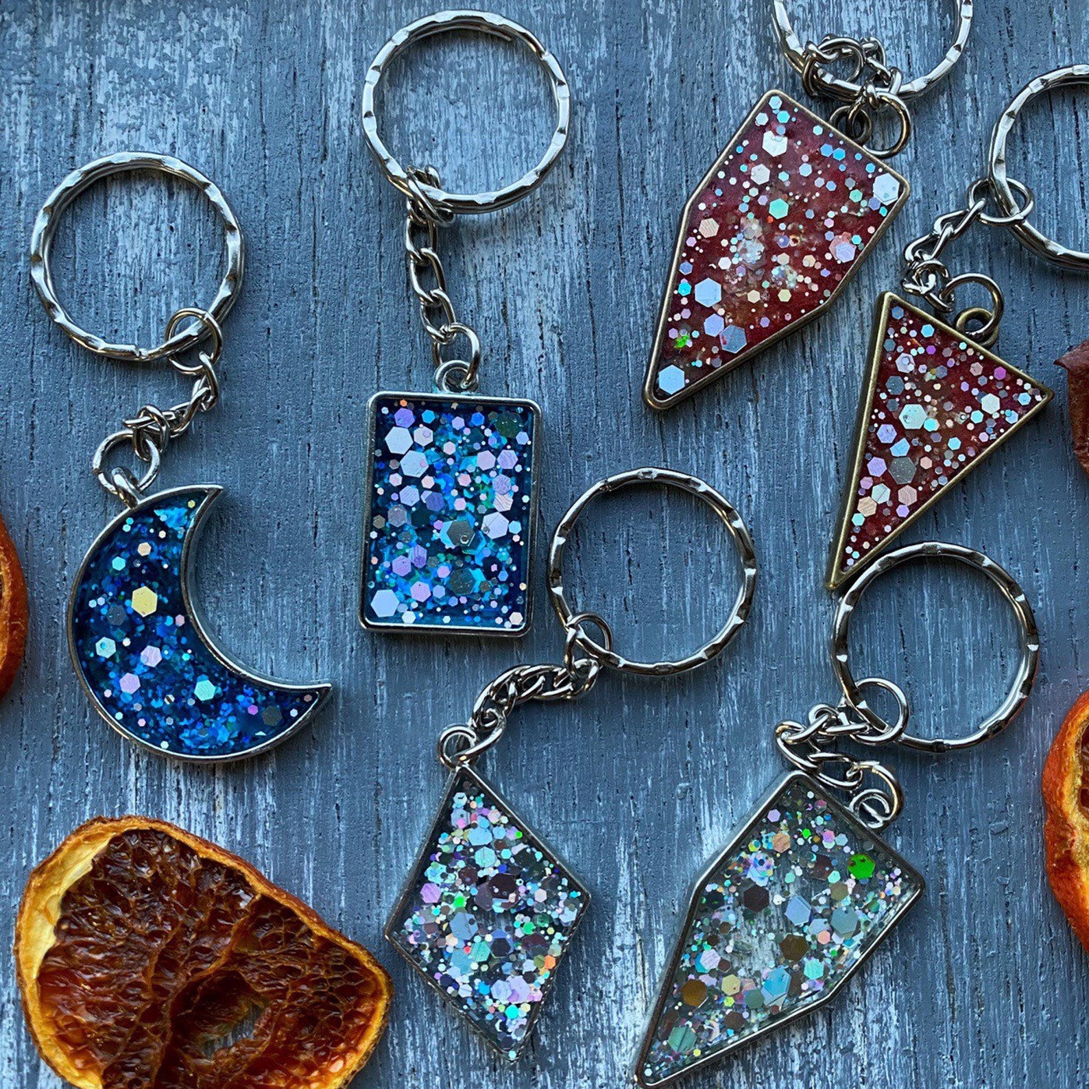 Epoxy Resin Keyrings Acrylic Keychain Epoxy Crystal Etsy UK