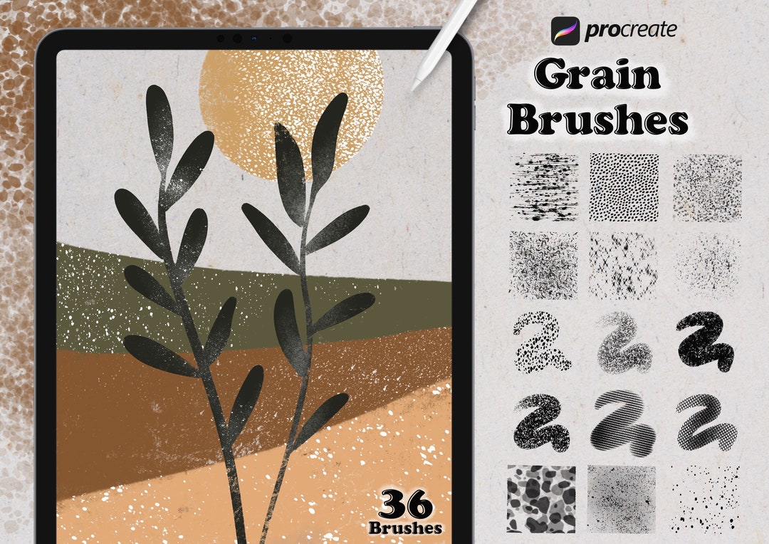 Procreate Brushes Grain Texture Kit Stippling, Splatters, Terrazzo ...
