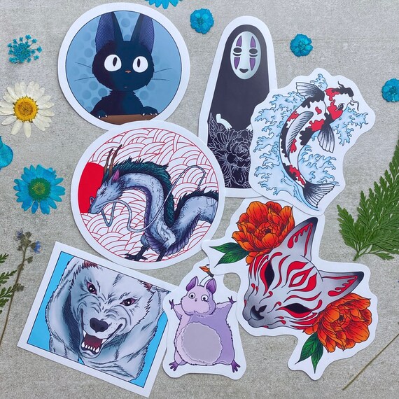 studio ghibli sticker pack vinyl stickers anime kawaii etsy