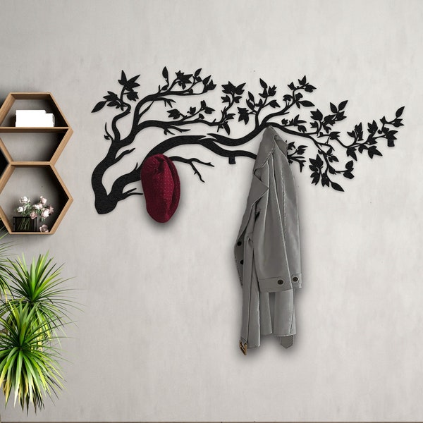 Tree Branch Metal Wall Coat Rack: Oversized Entryway Hanger