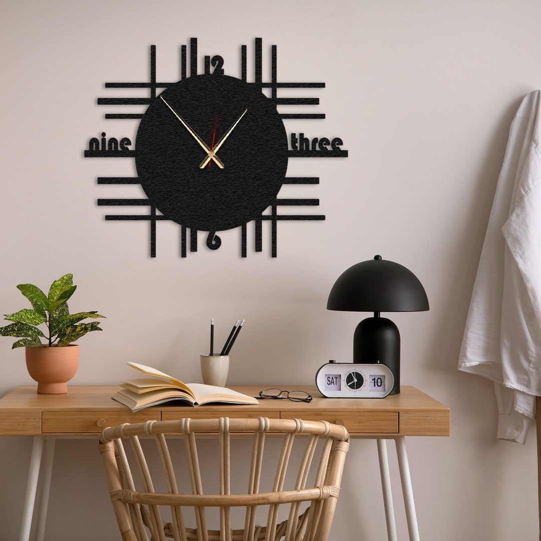 Minimalist Metal Wall Clock Modern Wall Clock Art Unique - Etsy