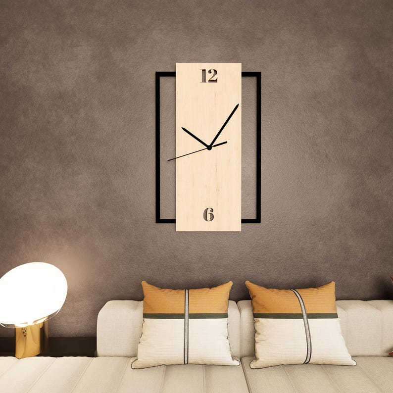 metal wall clock,
wooden clock,
rectangle clock,
living room decor,
home and living,
maple wall clock,
minimalist design,
unique home design,
bedroom decor,
geometric wall sign,
silent wall clock,
christmas gift,
walnut wall clock,