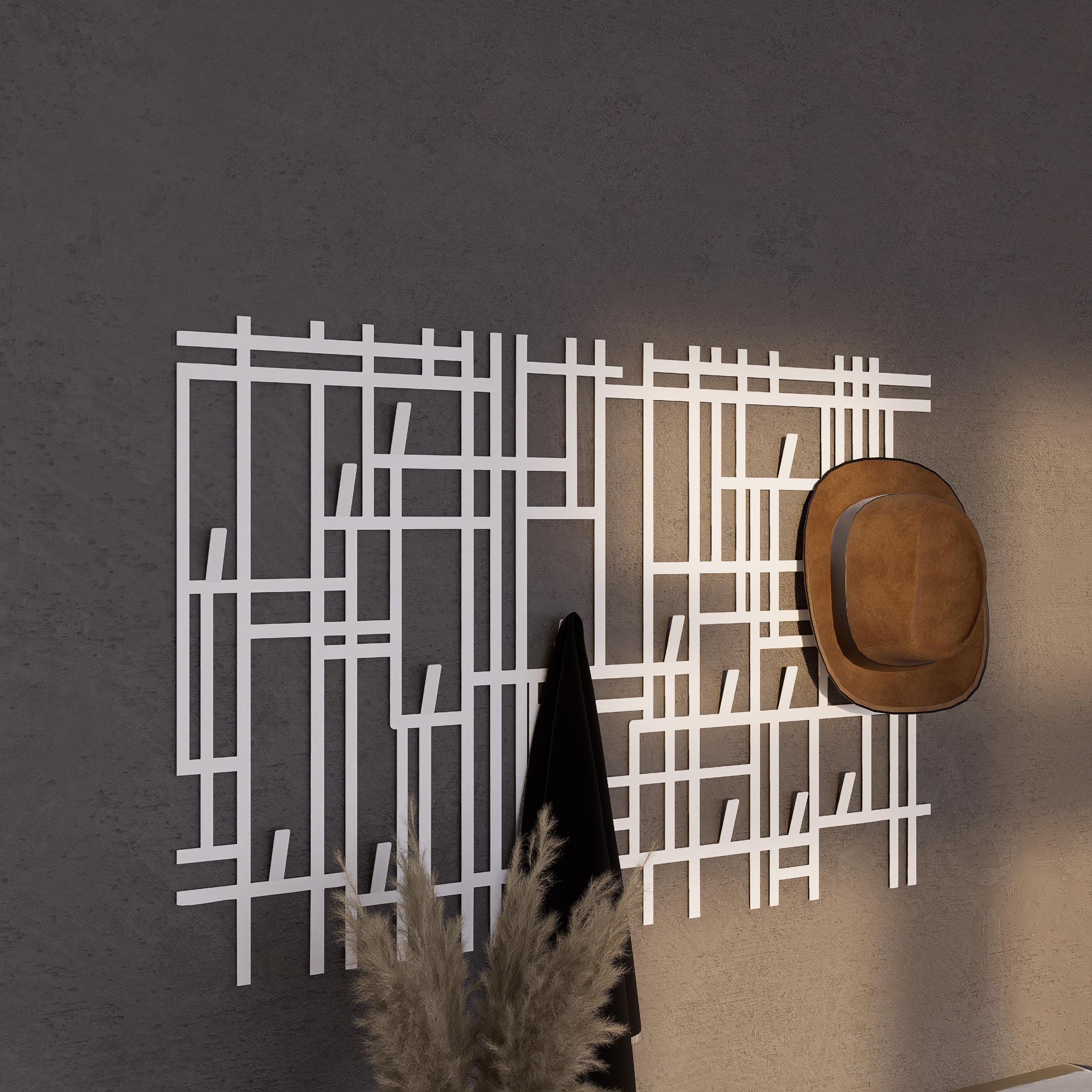 Metal Wall Coat Rack, Abstract Metal Wall Decor,entryway Metal ...