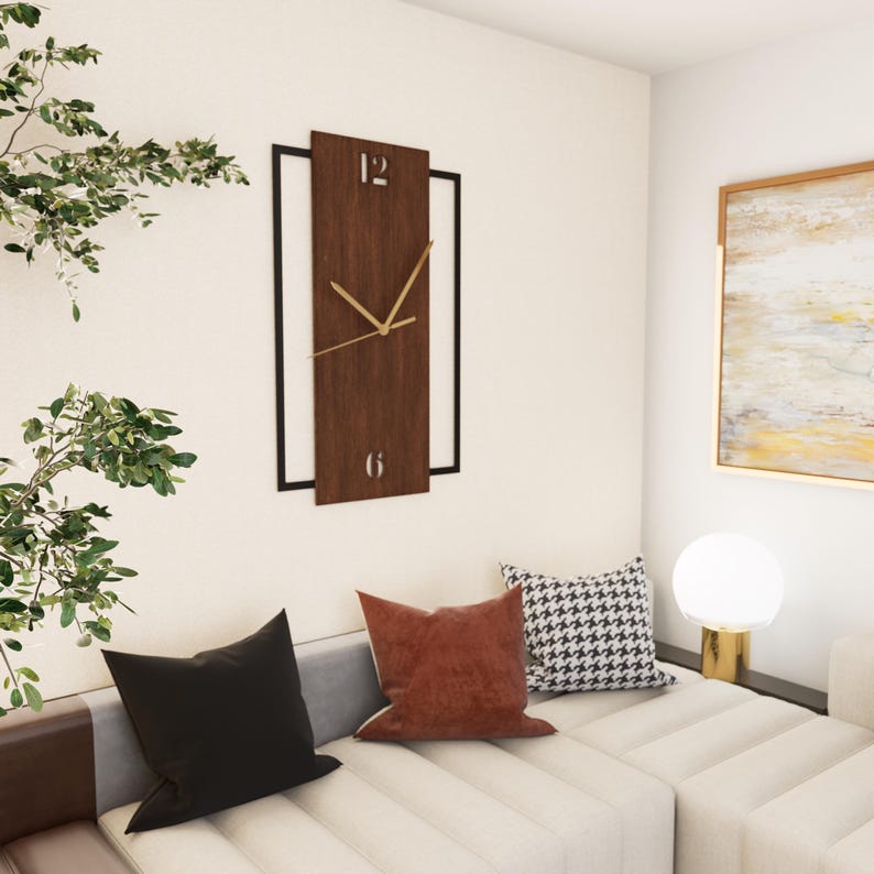 metal wall clock,
wooden clock,
rectangle clock,
living room decor,
home and living,
maple wall clock,
minimalist design,
unique home design,
bedroom decor,
geometric wall sign,
silent wall clock,
christmas gift,
walnut wall clock,