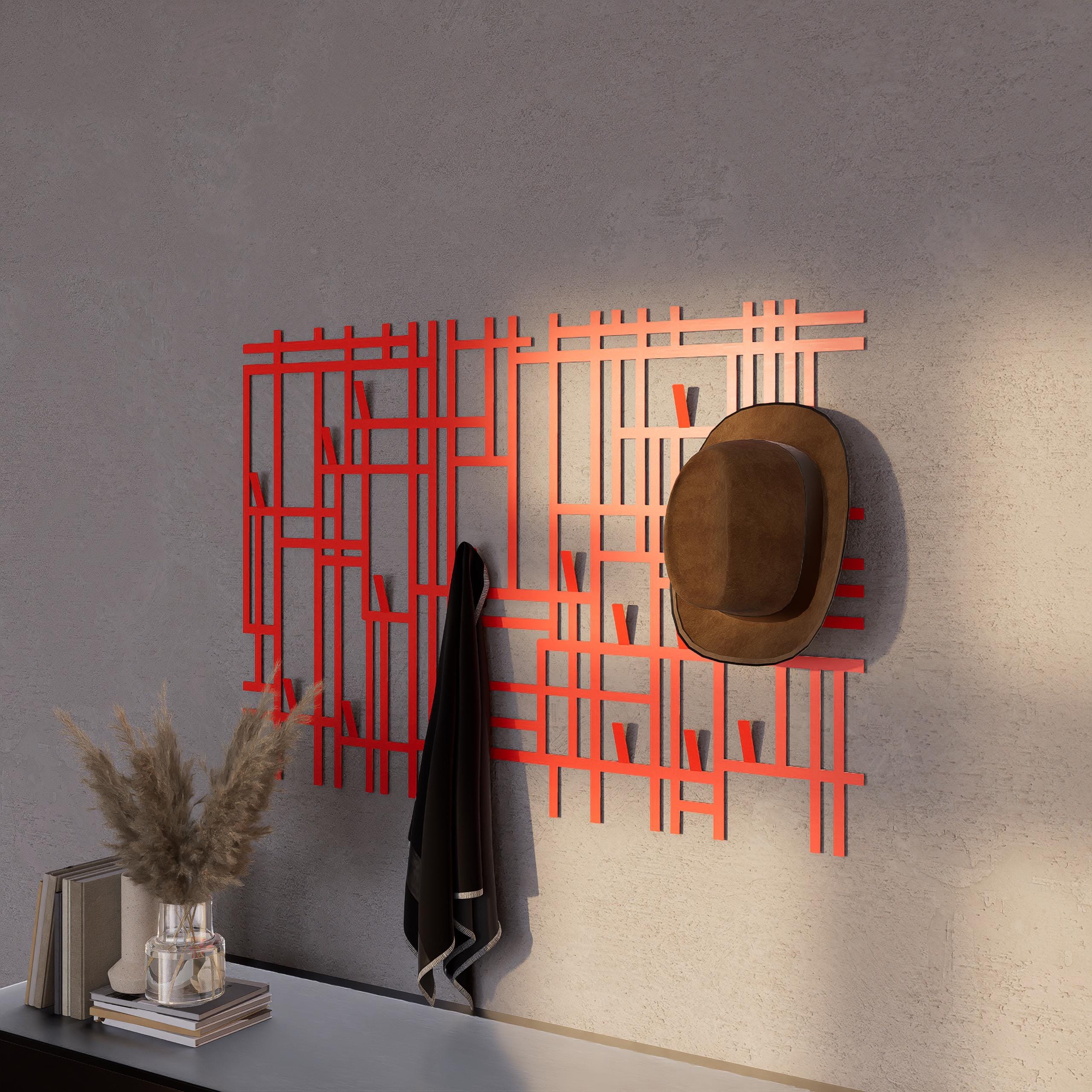 Metal Wall Coat Rack, Abstract Metal Wall Decor,entryway Metal ...