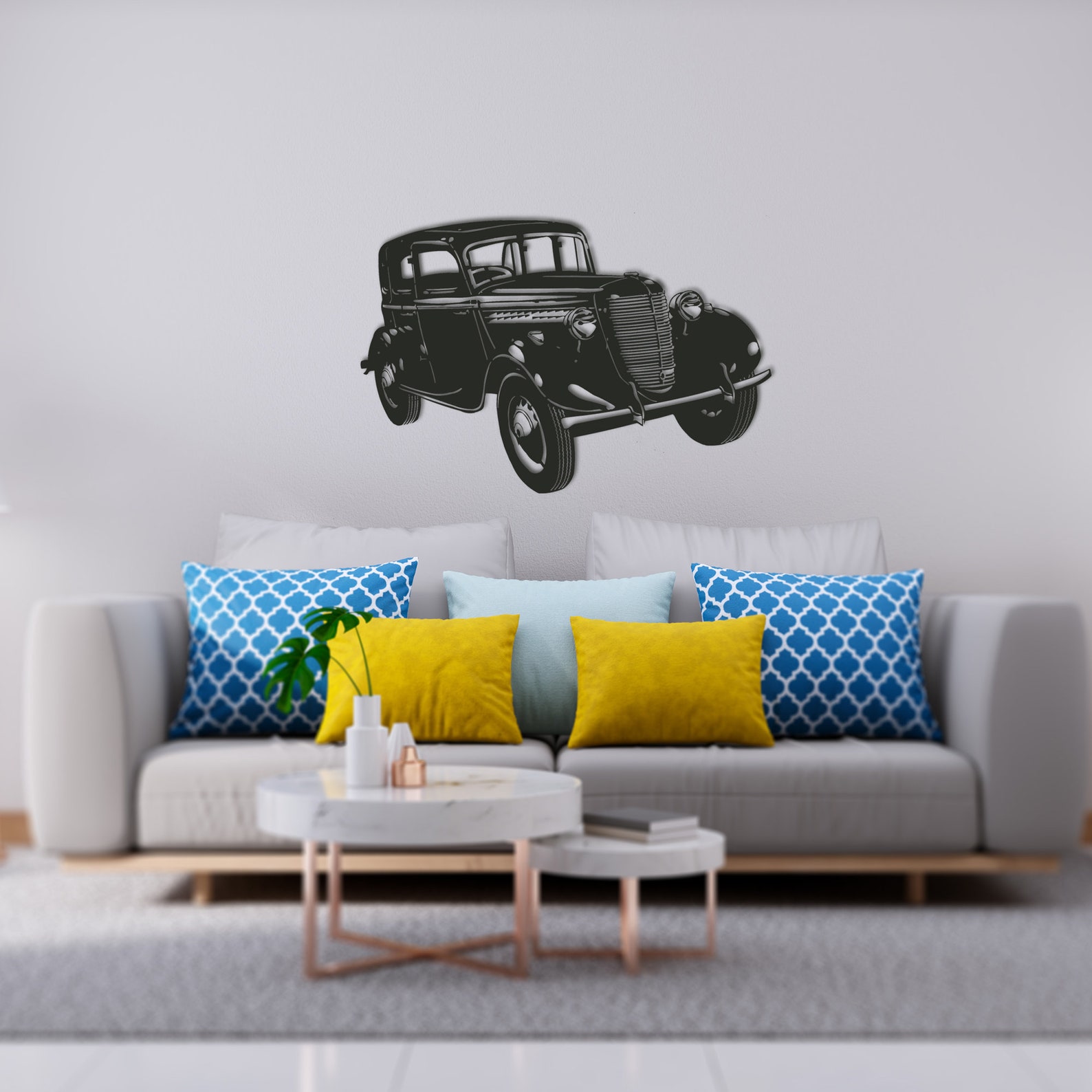 Retro Car Metal Wall Decor Automobile Metal Wall Art Etsy