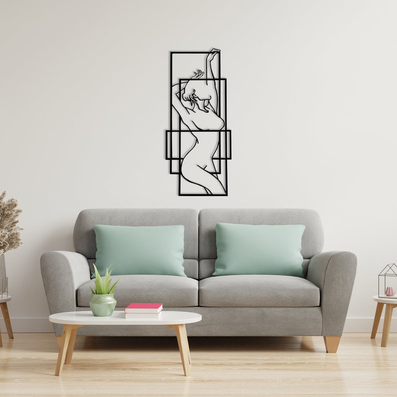 Wall Decor Metal Line Art Metal Wall Art Home Metal Decor Etsy