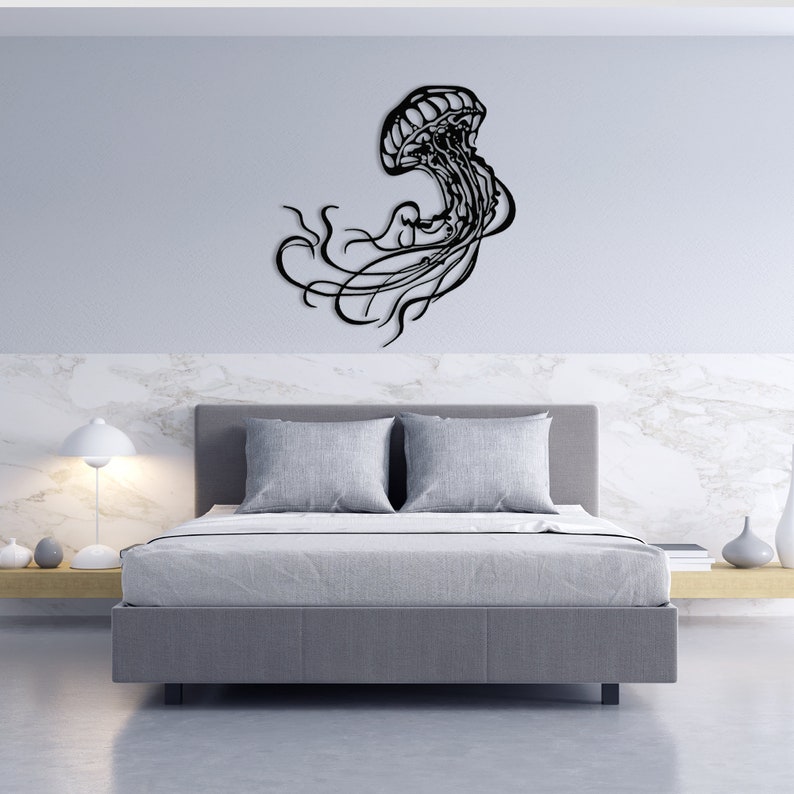 Jellyfish Metal Wall Art Marine Animal Metal Wall Decor Etsy