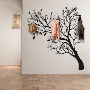 Tree Metal Wall Coat Rack: Extra Large Entryway Organizer