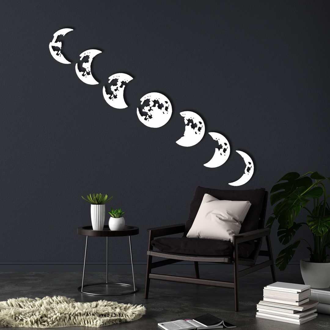 Moon Metal Wall Art Phases of Moon Metal Wall Decor Moon - Etsy Canada