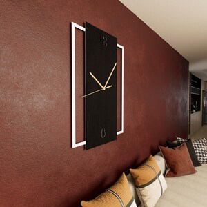metal wall clock,
wooden clock,
rectangle clock,
living room decor,
home and living,
maple wall clock,
minimalist design,
unique home design,
bedroom decor,
geometric wall sign,
silent wall clock,
christmas gift,
walnut wall clock,