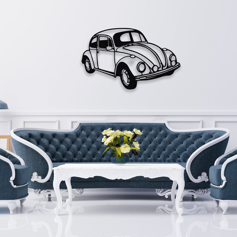 Beetle Metal Wall Decor Retro Car Metal Wall Art Volkswagen Etsy