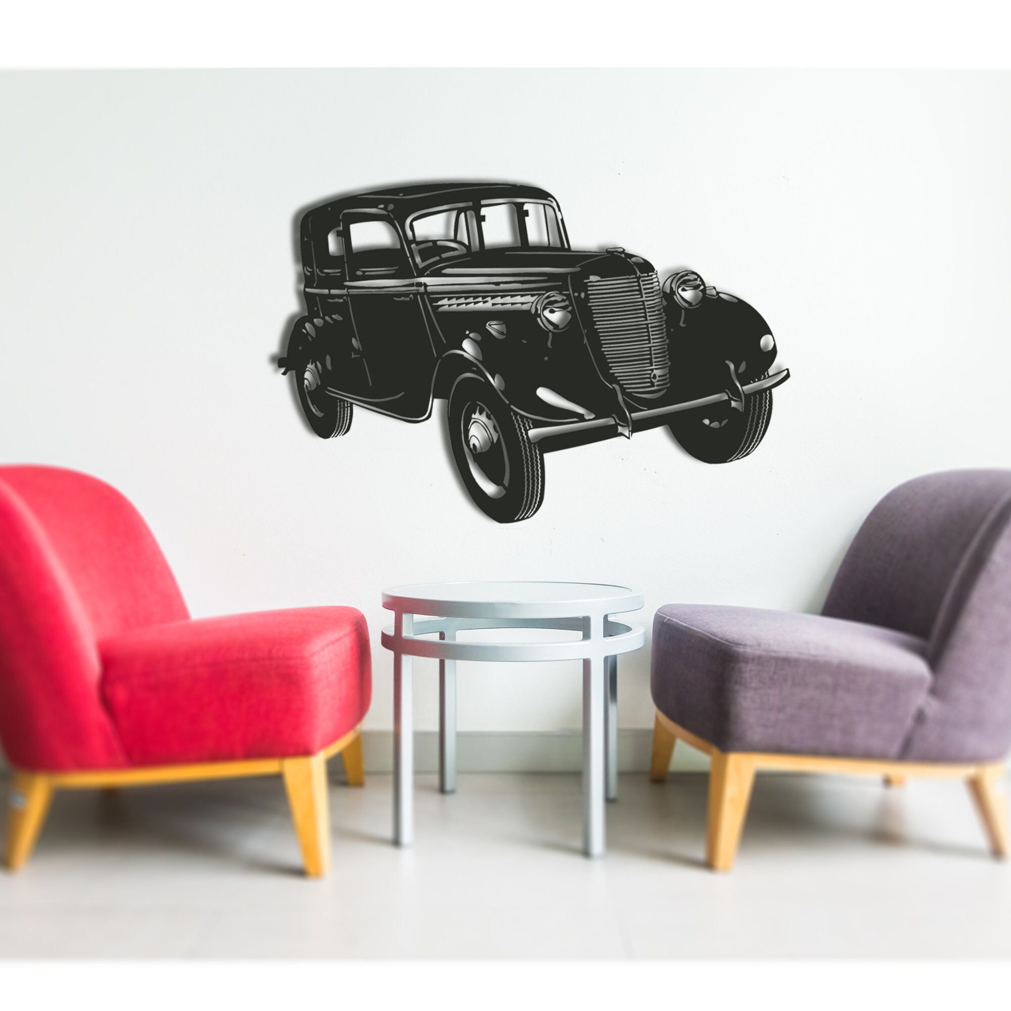 Retro Car Metal Wall Decor Automobile Metal Wall Art Etsy