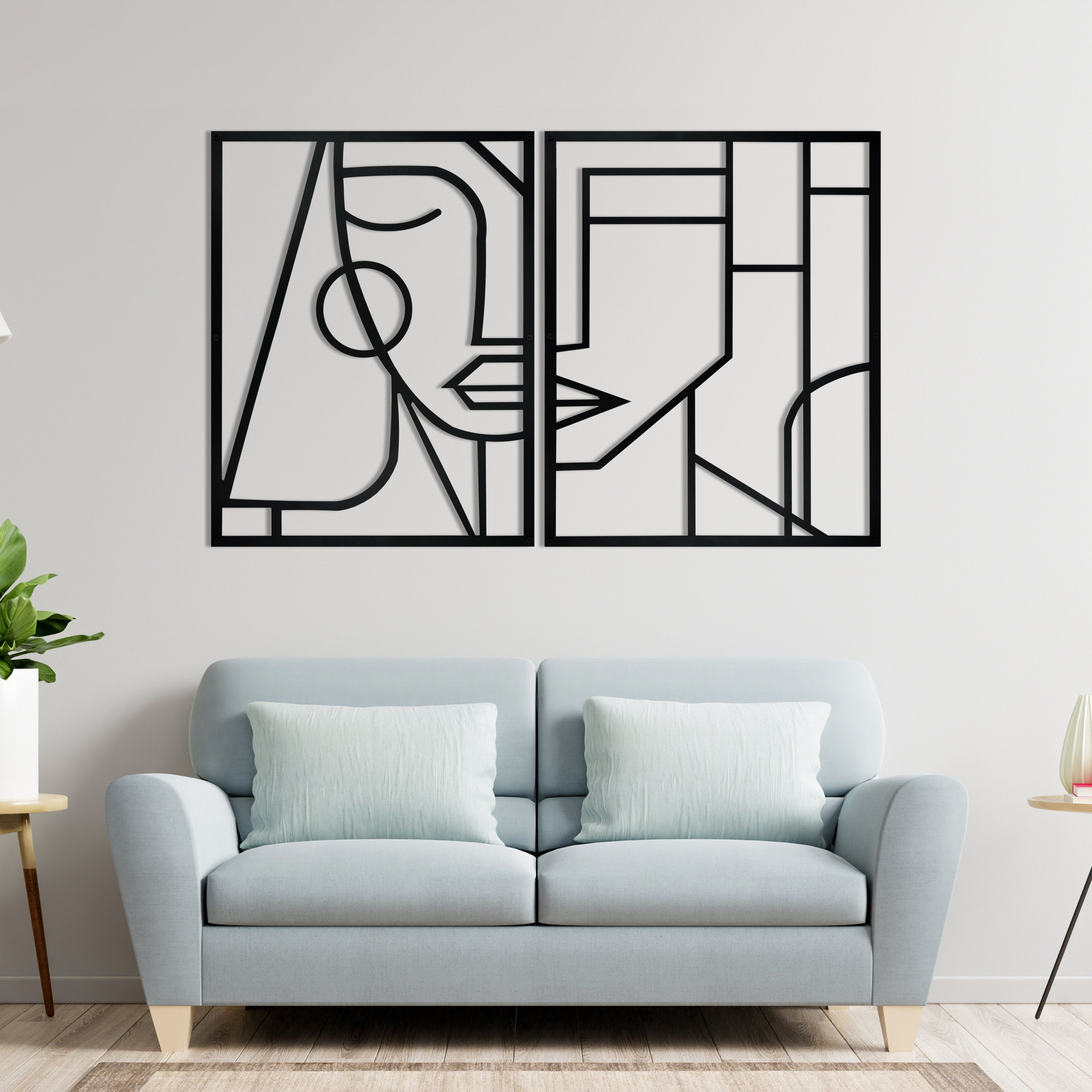 けになりま Metal Wall Decor， Man ， Woman Back To Back ，Home Decoration ，Wall