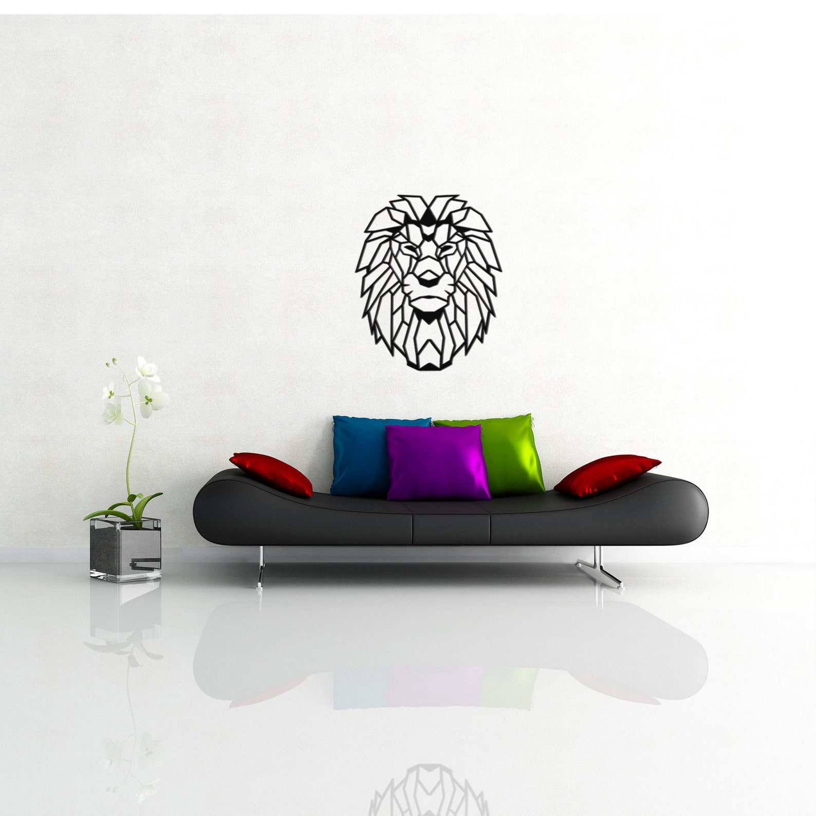 Lion Metal Wall Decor Animal Head Wall Art Lion Head Metal Etsy