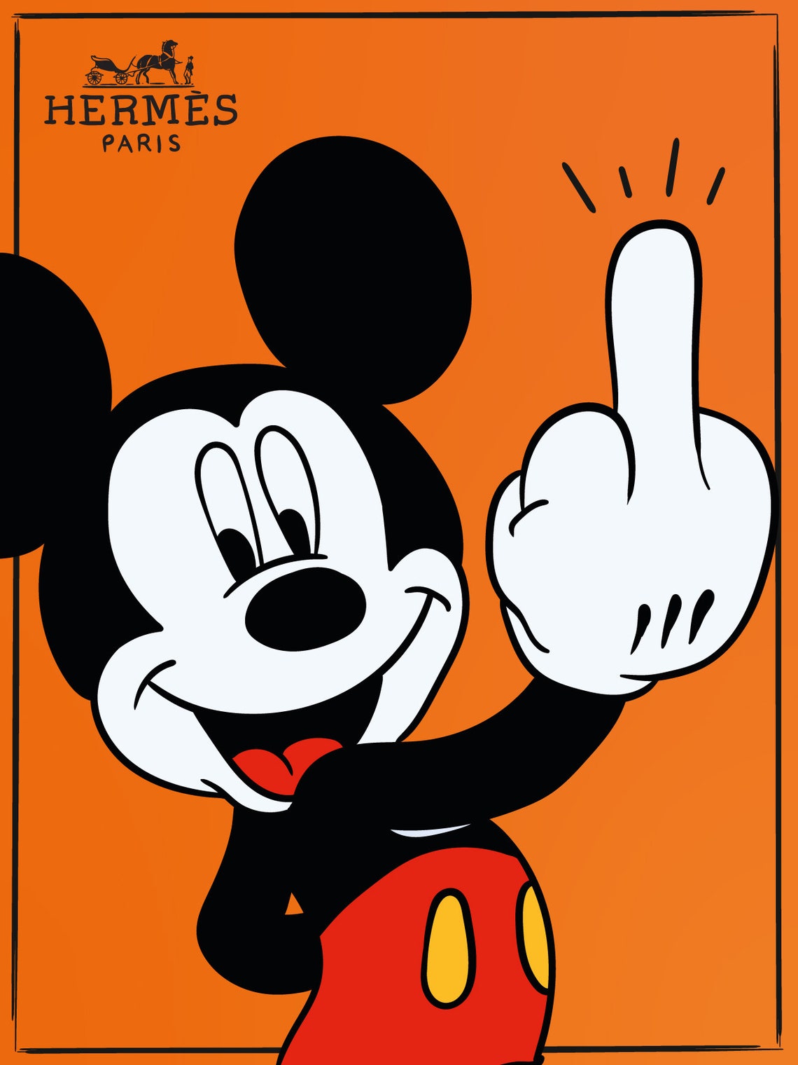 Hermes Micky Mouse Middle Finger Etsy