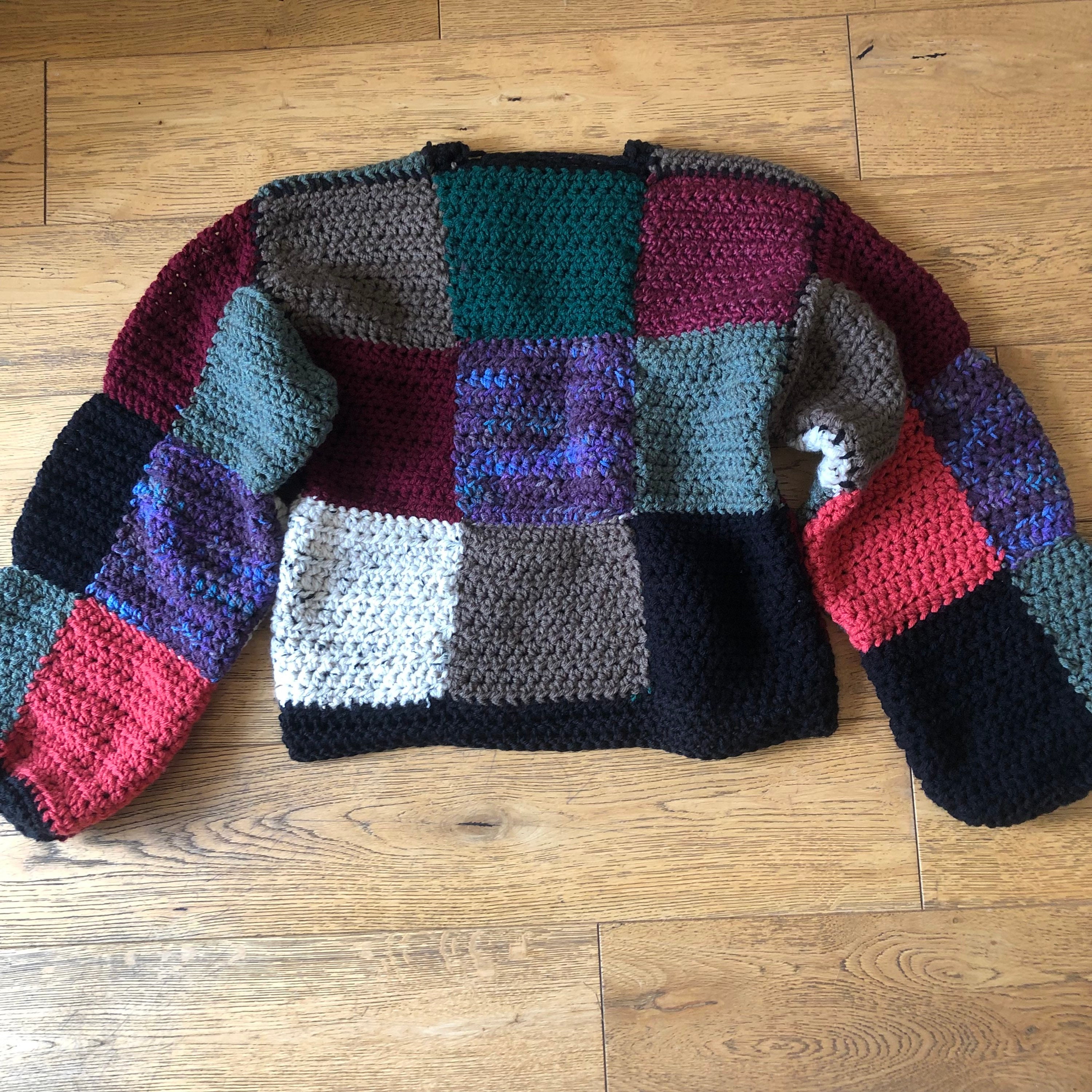 Handmade Crochet Patchwork Jumper Etsy UK