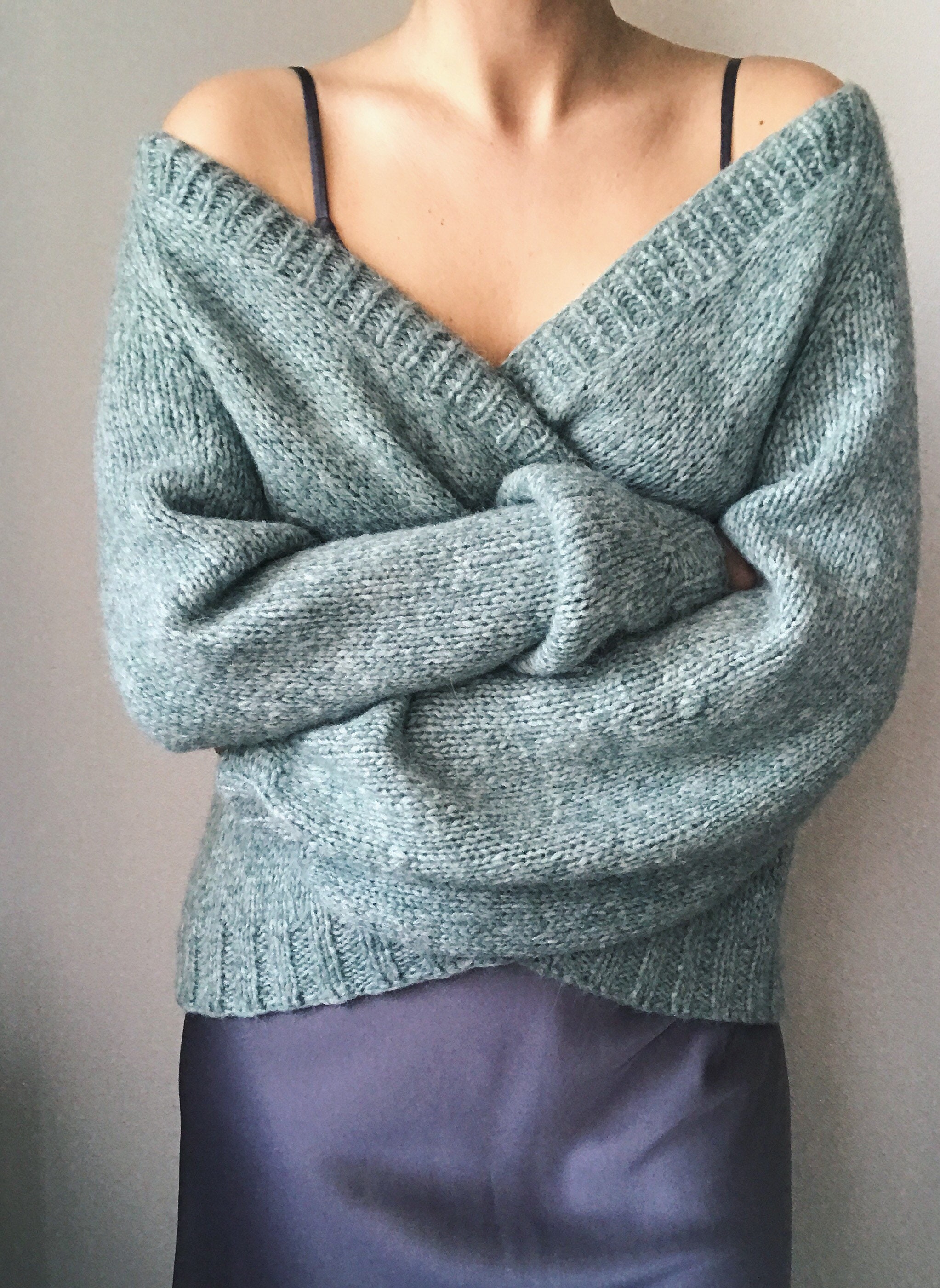Knitted alpaca wool handmade cardigan Etsy