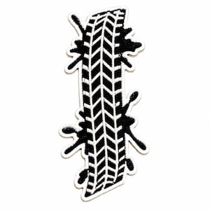 Mud Tire Tracks patch - Embroidered Iron On Applique
