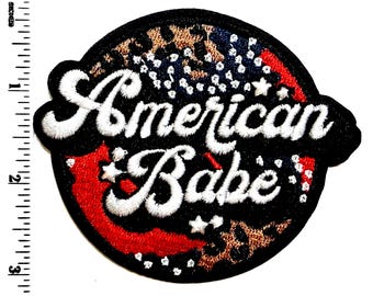 American Babe Embroidered Patch – Leopard Print Iron-On