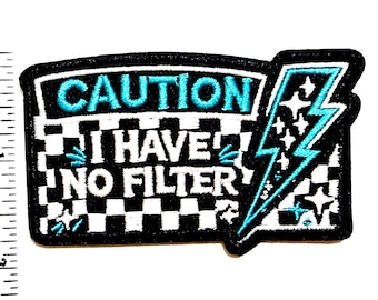 I have no filter patch with lightning bolt - Embroidered DIY Iron on patch
