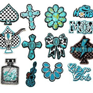 Turquoise Patches - Embroidered DIY Iron On Patch