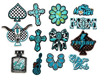 Turquoise Patches - Embroidered DIY Iron On Patch