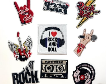 Rock & Roll - Embroidered Iron on patches - Variety