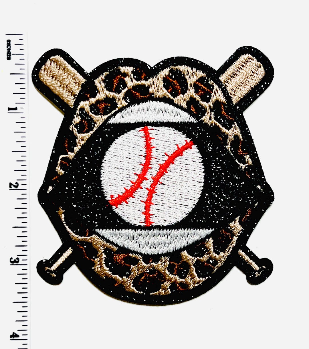 Baseball, Bat & Leopard Print Lips Patch - Embroidered DIY Iron on ...