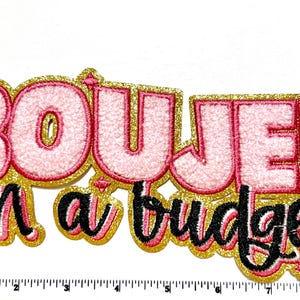Boujee on a budget - Chenille with gold glitter Iron on patch