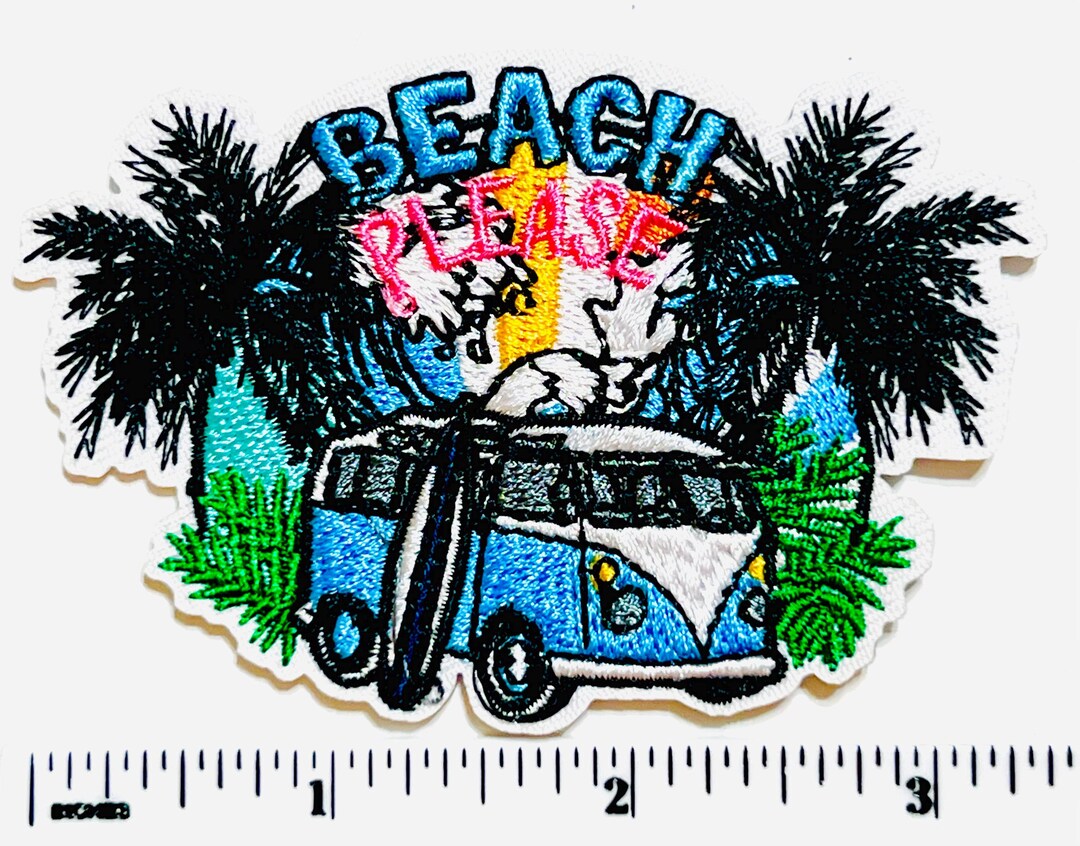 Please Patch Beach Please Patch - Embroidered DIY Iron on Patch - Etsy