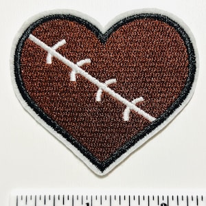 Football Heart - Embroidered Iron on patch