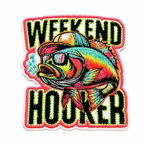 Weekend Hooker neon patch - Embroidered Iron on patch