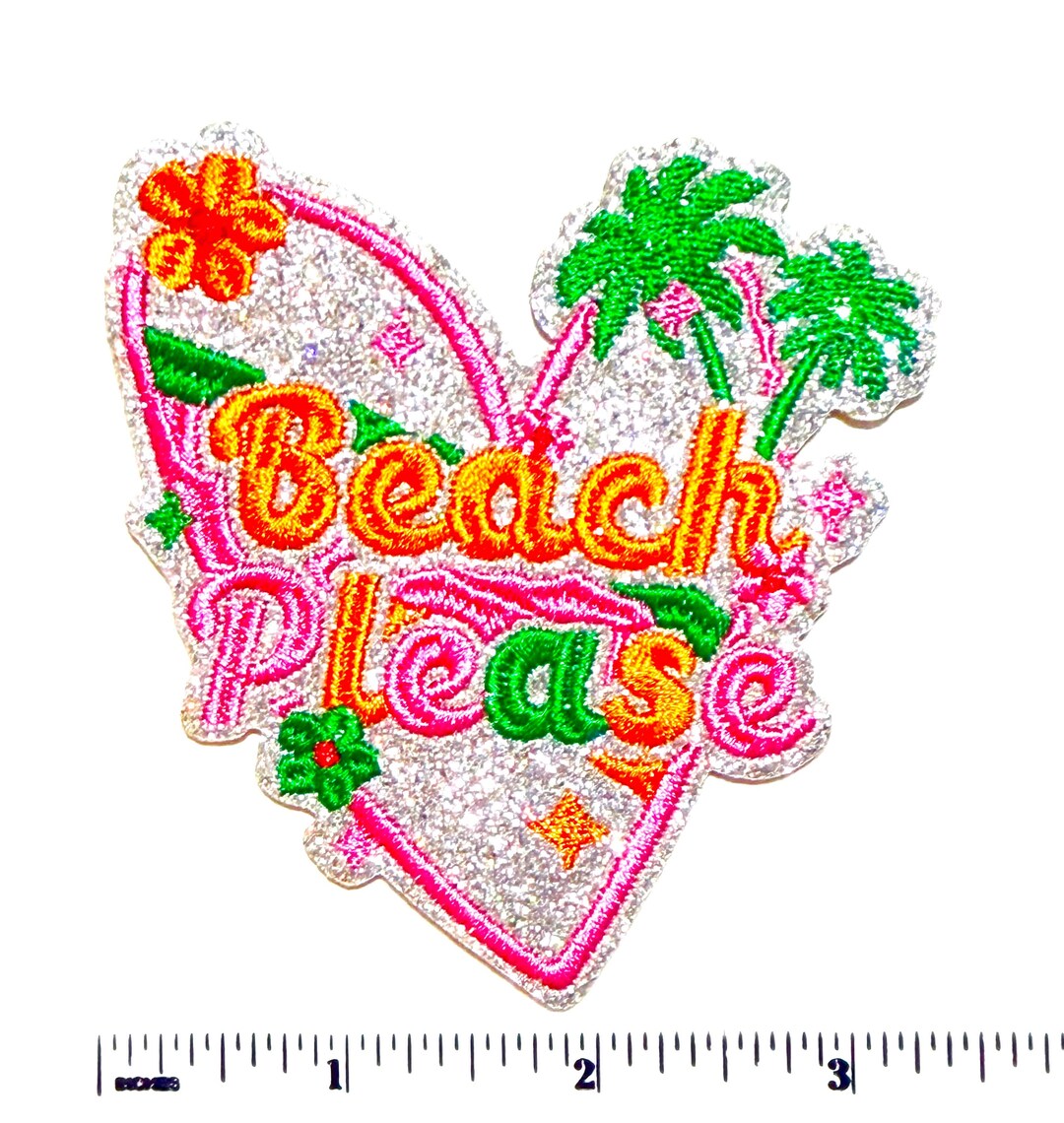 Please Patch Beach Please Patch - Embroidered DIY Iron on Patch - Etsy