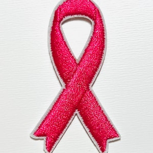 Breast Cancer Awareness Ribbon - Embroidered Iron on patch