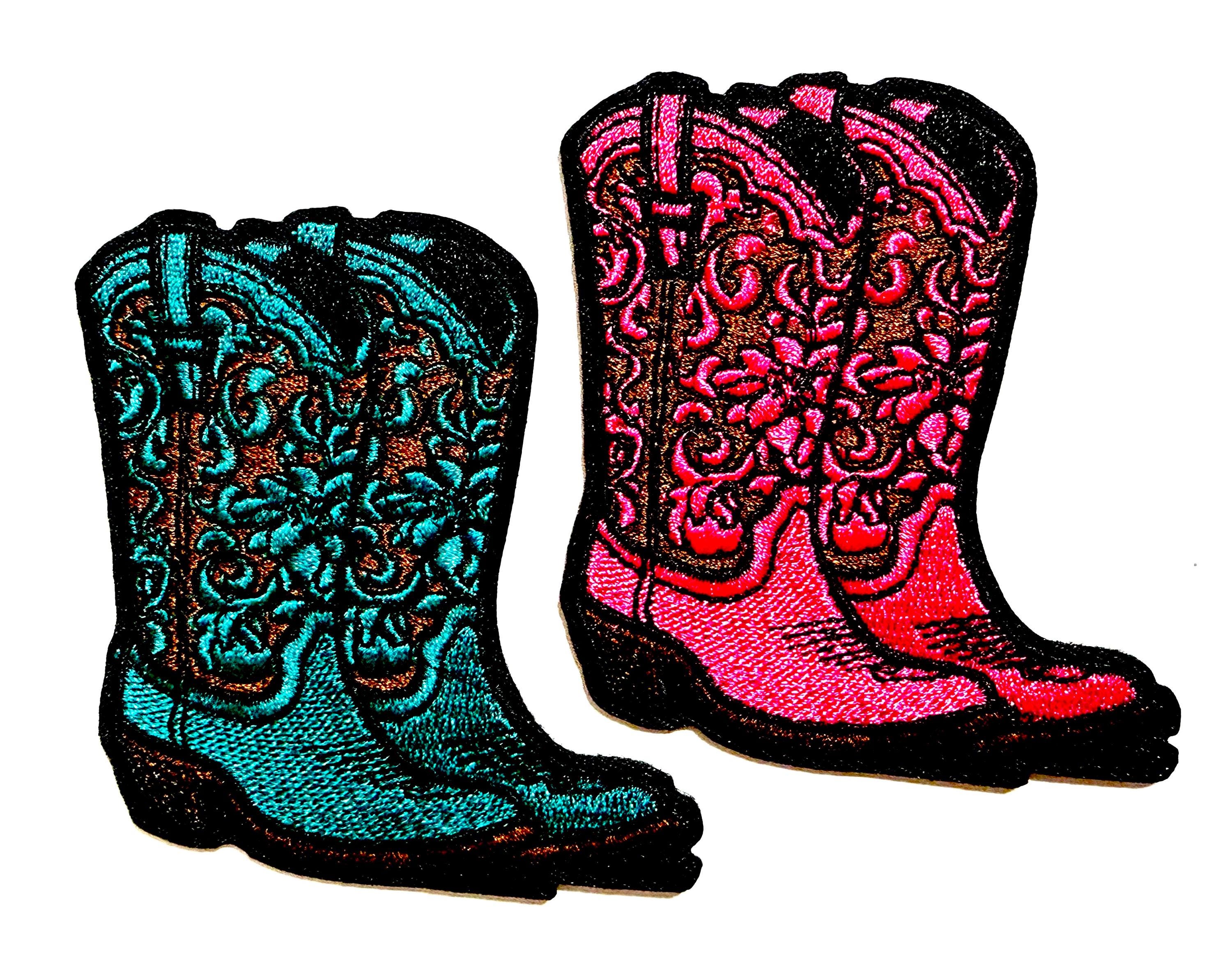 Cowgirl Boots Patches - Embroidered DIY Iron on Patch - Etsy