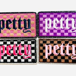 Petty checkered patch - Embroidered Iron on patch